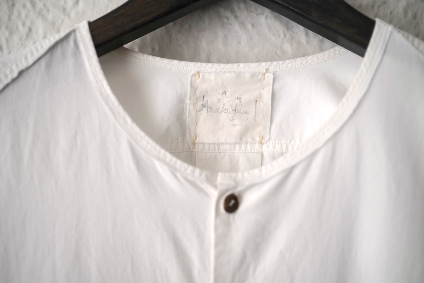 21SS No Collar Shirt コットンノーカラーシャツ / Araki Yuu(アラキユウ)
