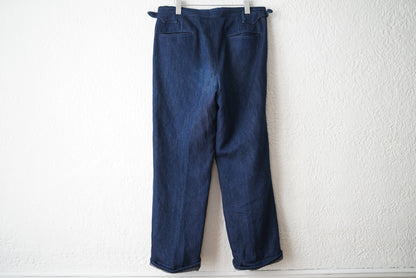 20AW MTM 2タックワイドリネンデニムスラックスパンツ / IGARASHI TROUSERS(五十嵐トラウザーズ)