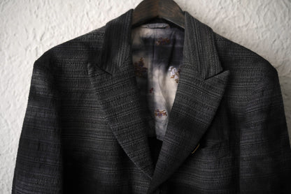 25SS PEAKED LAPEL SACK COAT 後染めピークドラペルブレザージャケット / calmlence(カームレンス)