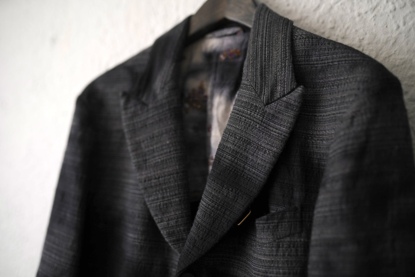 25SS PEAKED LAPEL SACK COAT 後染めピークドラペルブレザージャケット / calmlence(カームレンス)