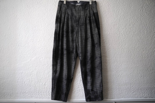 25SS TRIPLE PLEATED WIDE TAPERED 後染めワイドテーパードトラウザーズパンツ / calmlence(カームレンス)