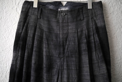 25SS TRIPLE PLEATED WIDE TAPERED 後染めワイドテーパードトラウザーズパンツ / calmlence(カームレンス)