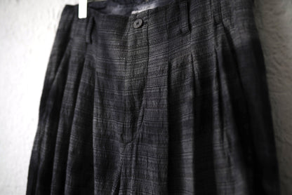25SS TRIPLE PLEATED WIDE TAPERED 後染めワイドテーパードトラウザーズパンツ / calmlence(カームレンス)