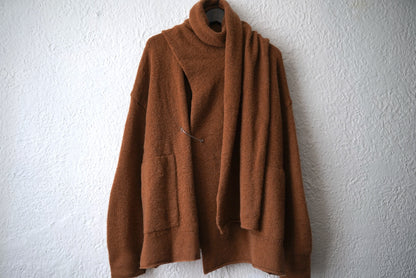23AW Loose Fit Wrap Cardigan ストールネックピンニットカーディガンセーター / DANIEL ANDRESEN(ダニエルアンドレセン)