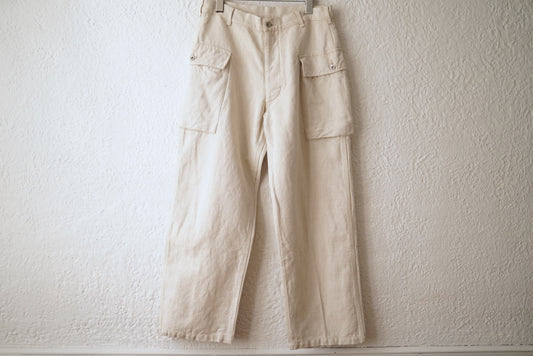 23SS TROUSER036 GORDON リネンコットンミリタリーパンツ / HEUGN(ユーゲン)