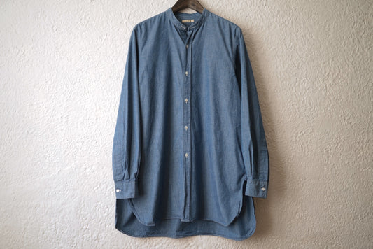 23SS SHIRT023 ROB バンドカラーシャンブレーシャツ / HEUGN(ユーゲン)