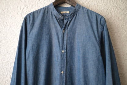 23SS SHIRT023 ROB バンドカラーシャンブレーシャツ / HEUGN(ユーゲン)