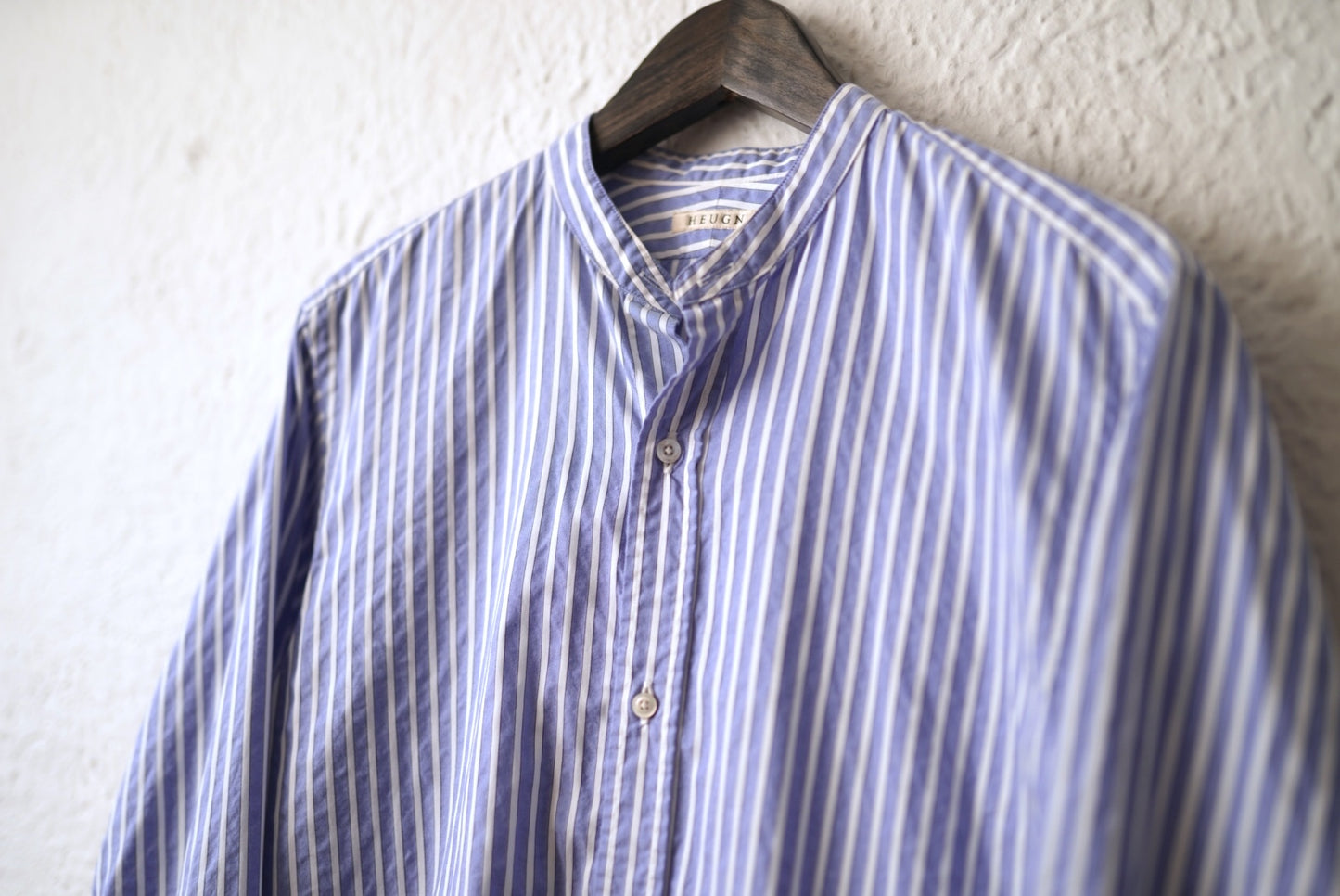 21AW SHIRT034 ROB バンドカラーストライプシャツ / HEUGN(ユーゲン)