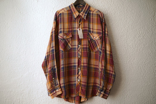 23AW Flap Pocket Shirt Brown Check レーヨンチェックシャツ / I am dork(アイアムドーク)