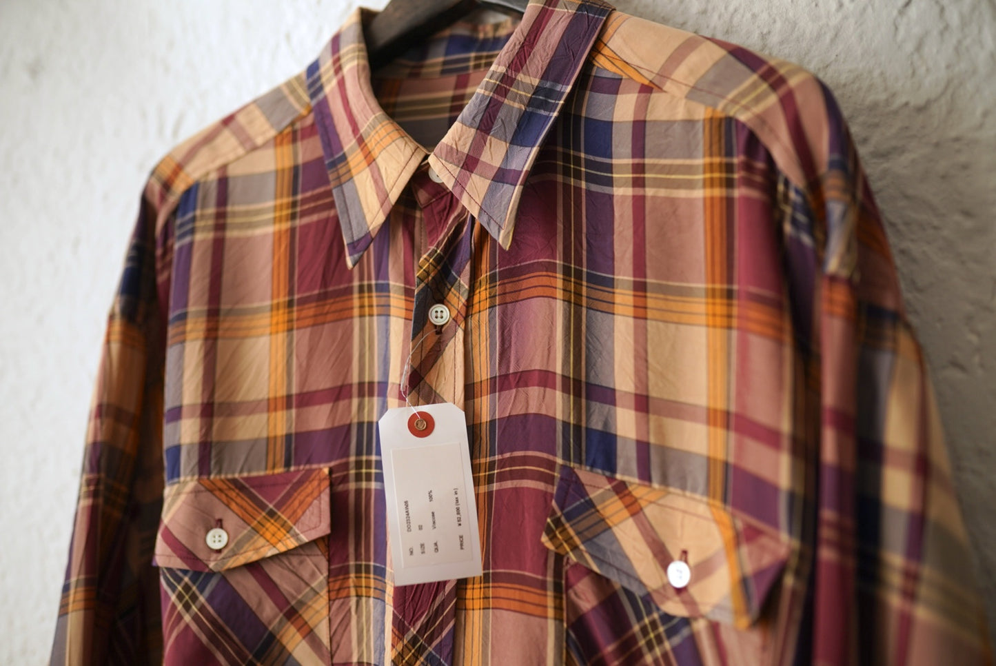 23AW Flap Pocket Shirt Brown Check レーヨンチェックシャツ / I am dork(アイアムドーク)