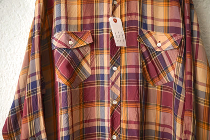 23AW Flap Pocket Shirt Brown Check レーヨンチェックシャツ / I am dork(アイアムドーク)