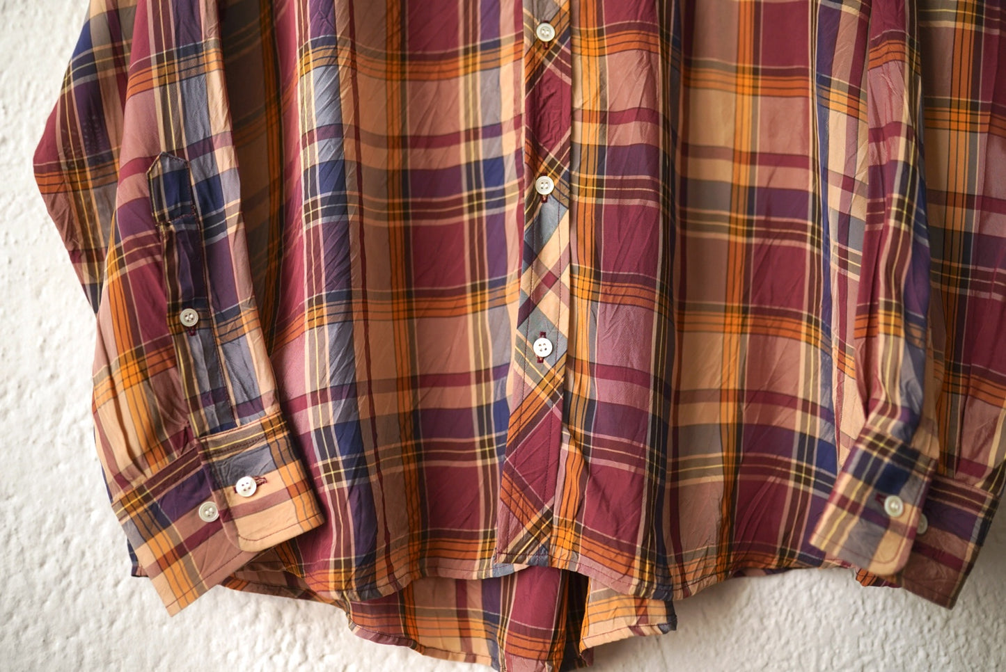 23AW Flap Pocket Shirt Brown Check レーヨンチェックシャツ / I am dork(アイアムドーク)