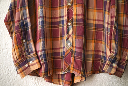 23AW Flap Pocket Shirt Brown Check レーヨンチェックシャツ / I am dork(アイアムドーク)