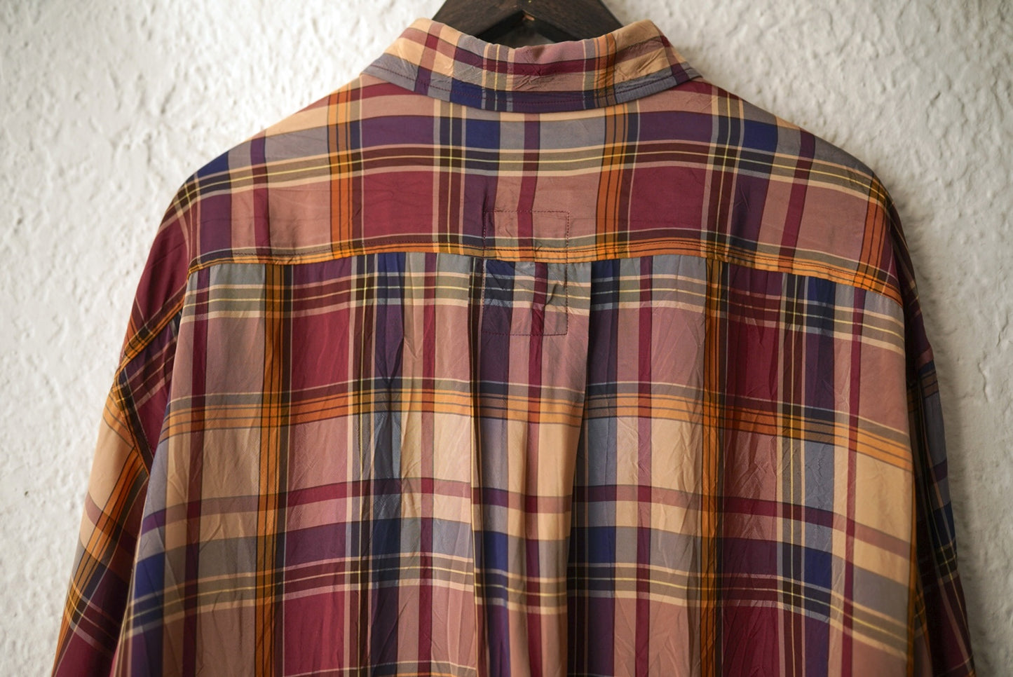 23AW Flap Pocket Shirt Brown Check レーヨンチェックシャツ / I am dork(アイアムドーク)