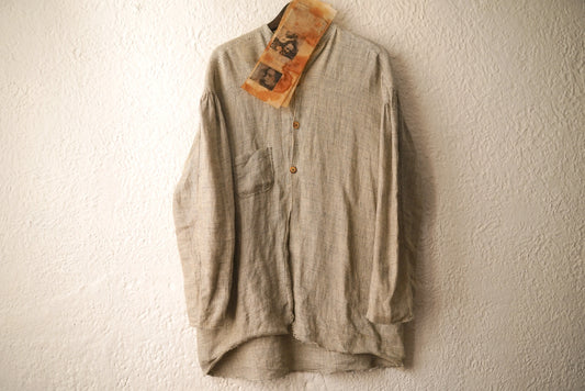 20SS Edith 手織ハウンドトゥースチェックシャツ / isabella stefanelli(イザベラステファネリ)