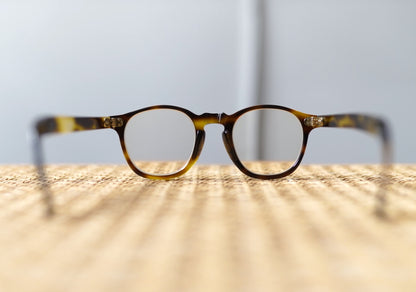 1940's Parisian パリジャン 芯なし セルフレームアイウェア 眼鏡 イエロートートイズ / frame france(フレームフランス)