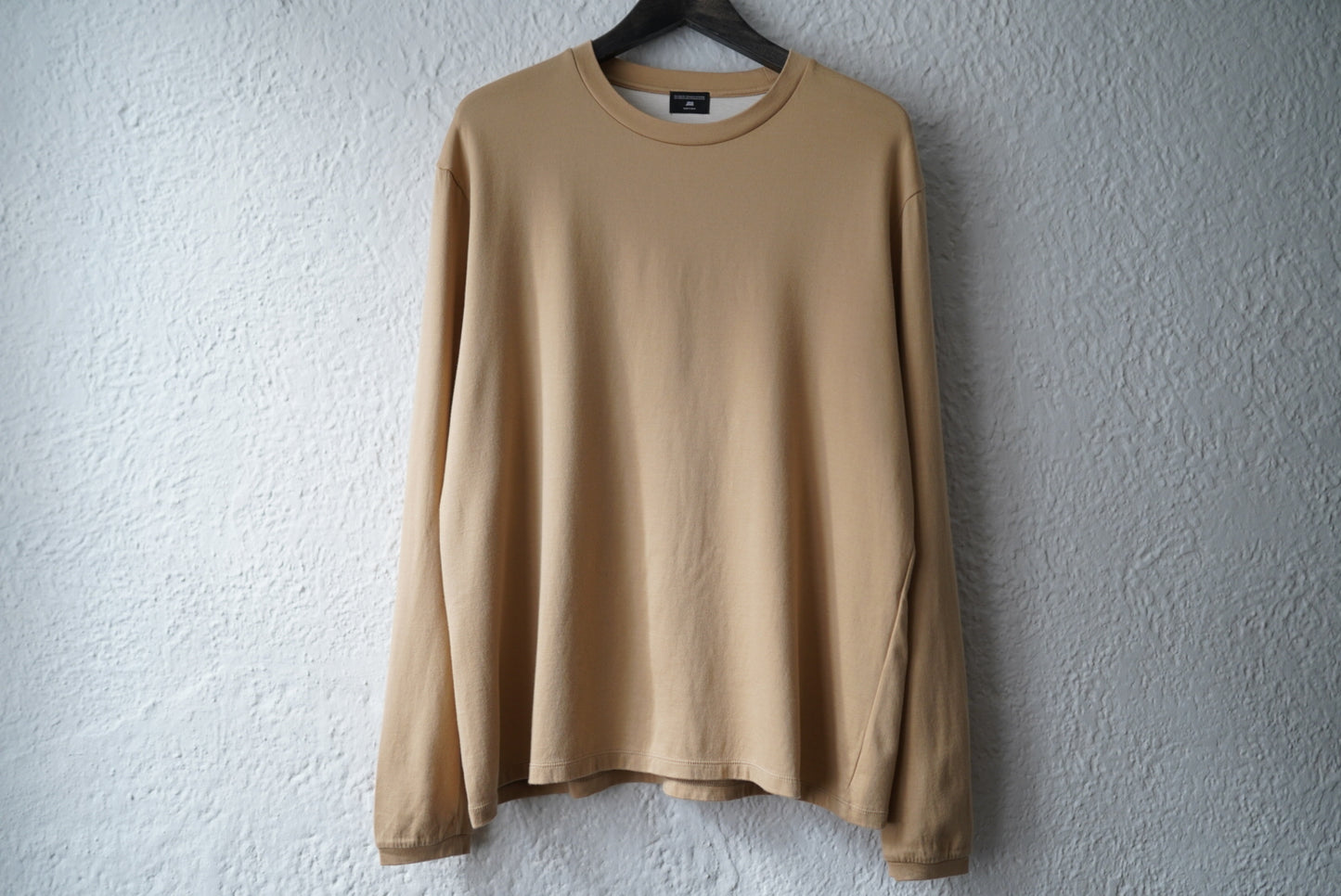 20SS ガス焼き加工シルクコットンダブルフェイスロングTシャツ ベージュ / OPUS JAPAN(オーパスジャパン)