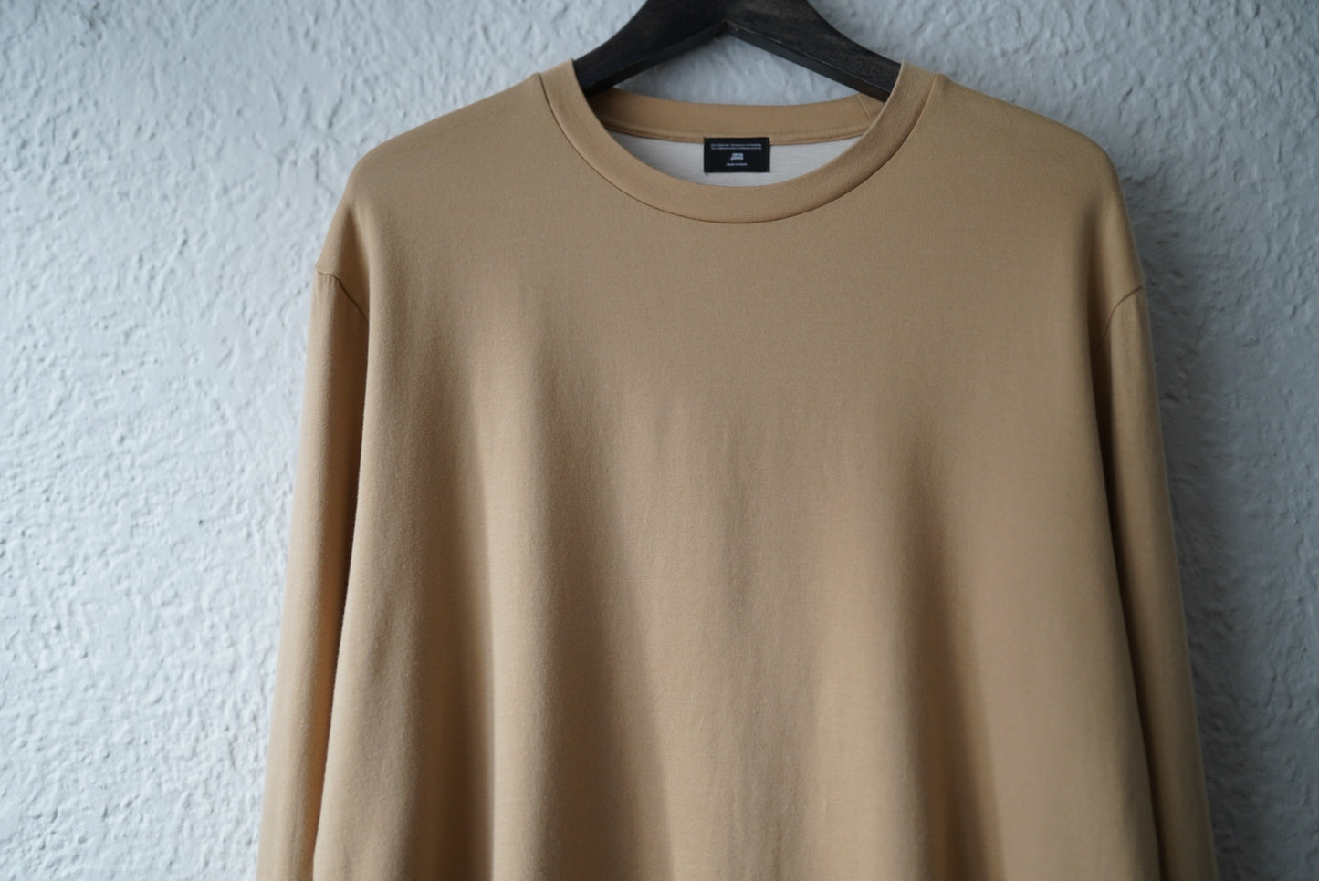 20SS ガス焼き加工シルクコットンダブルフェイスロングTシャツ ベージュ / OPUS JAPAN(オーパスジャパン)