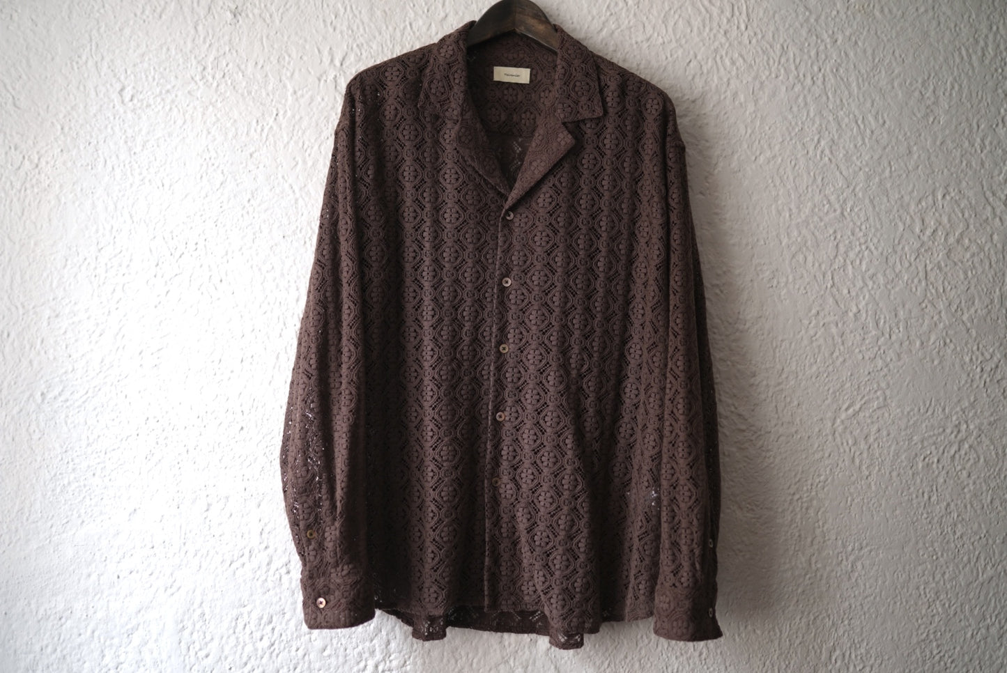 Lace open-collar Shirt レース開襟長袖シャツ / toironier(トワロニエ)