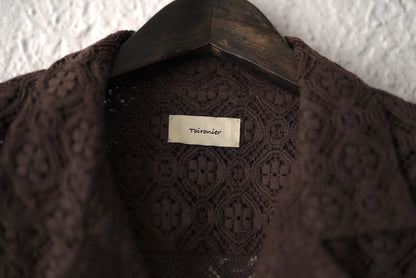 Lace open-collar Shirt レース開襟長袖シャツ / toironier(トワロニエ)