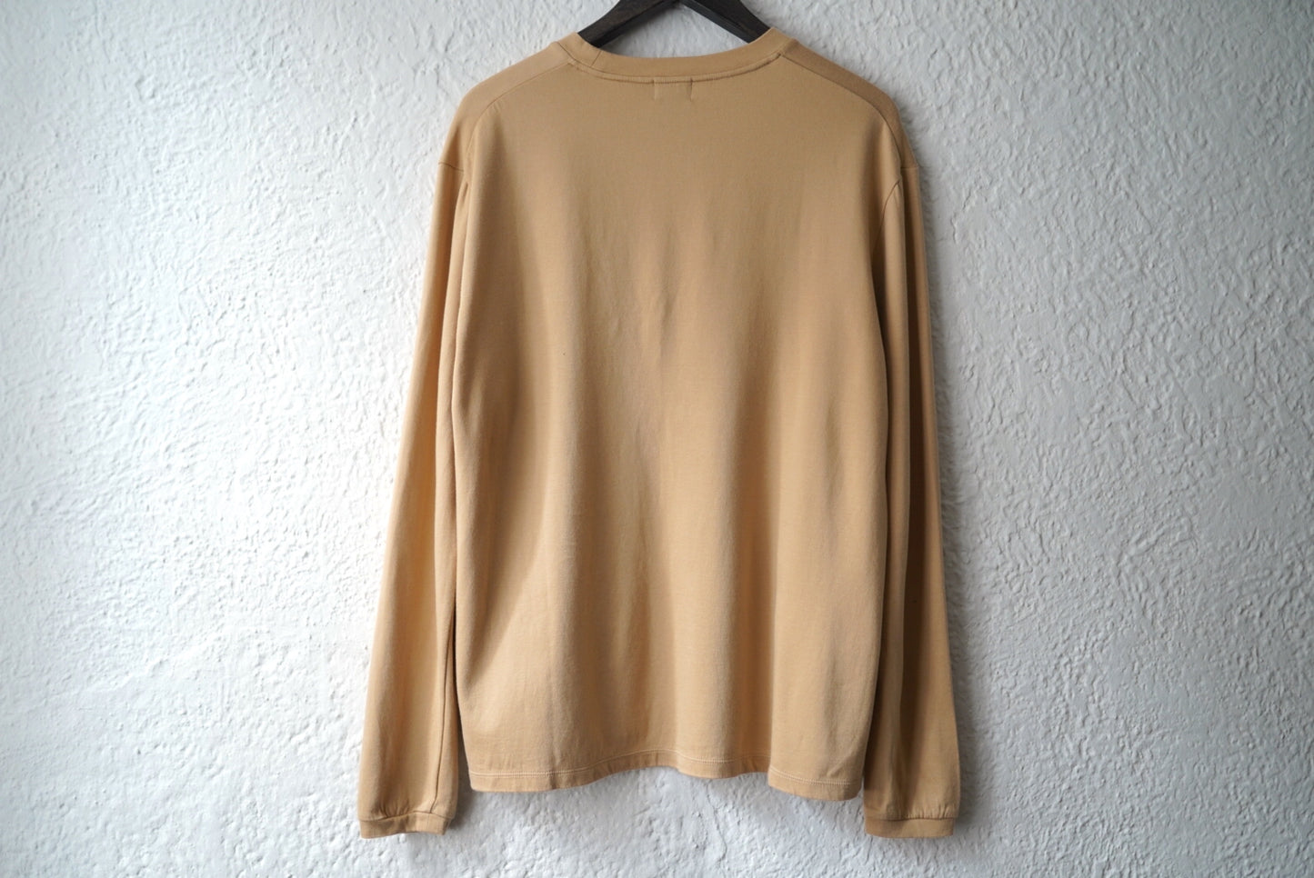 20SS ガス焼き加工シルクコットンダブルフェイスロングTシャツ ベージュ / OPUS JAPAN(オーパスジャパン)