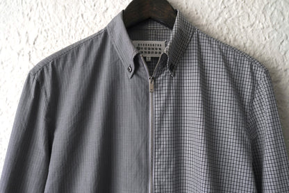 15SS ボタンダウンジップアップチェックシャツ / Maison Margiela(メゾンマルジェラ)