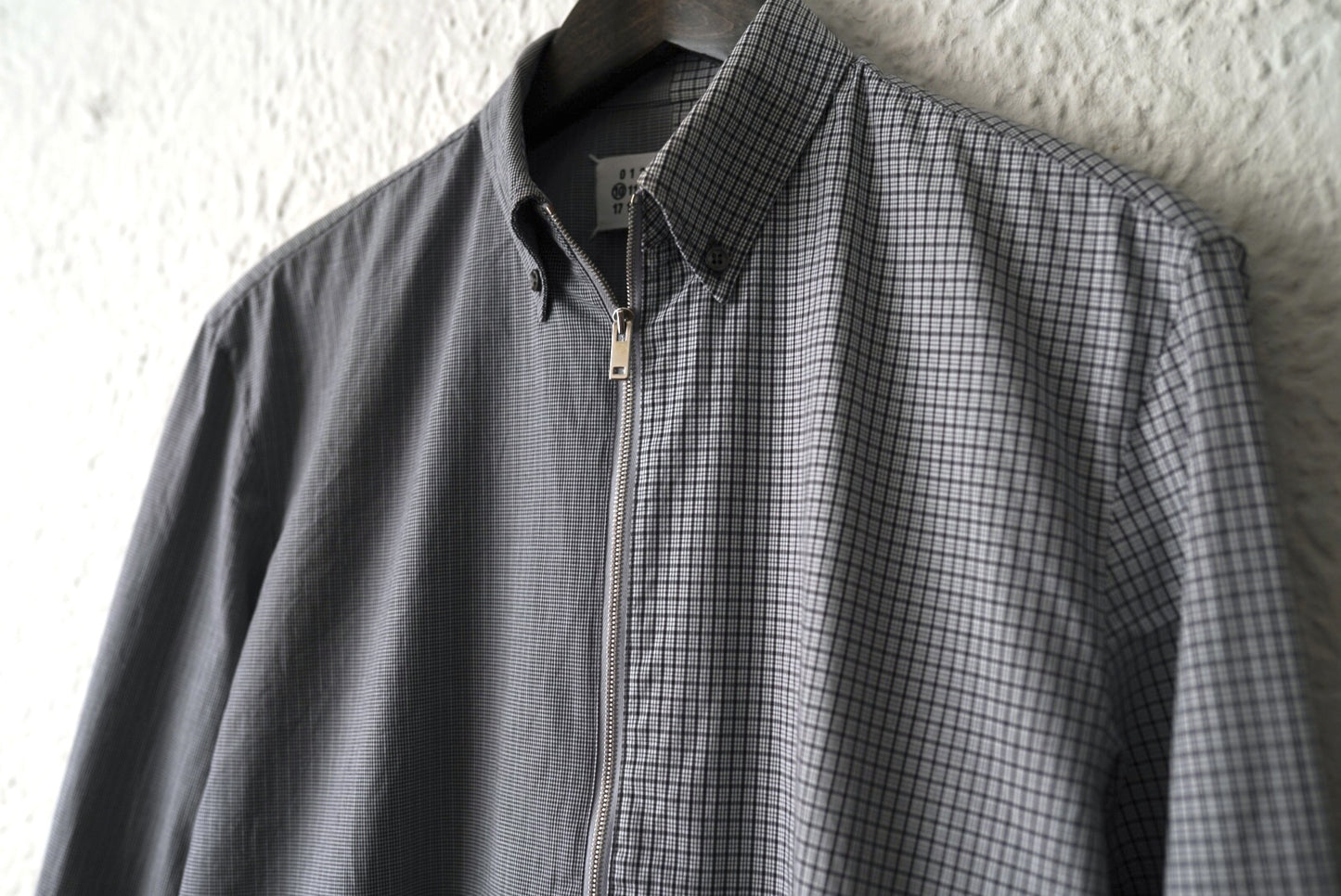 15SS ボタンダウンジップアップチェックシャツ / Maison Margiela(メゾンマルジェラ)