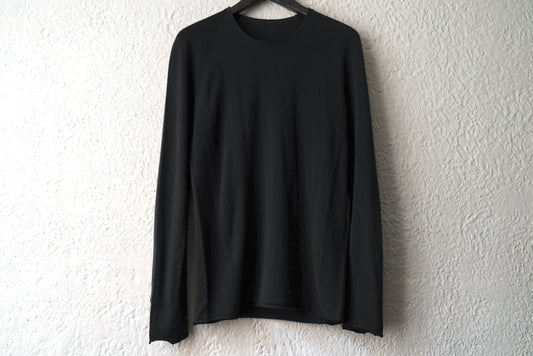 クルーネックニットセーター ブラック / LABEL UNDER CONSTRUCTION(レーベルアンダーコンストラクション)