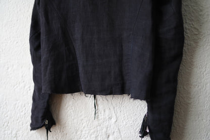 ワックスリネンジップアップブルゾンジャケット / m.a+(エムエークロス)