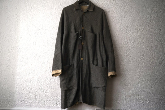 20SS C254 4Pocket Medium Fit Unlined Coat リネンコットンステンカラーコート / m.a+(エムエークロス)