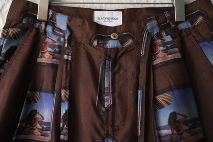 21SS Silk Shorts 総柄シルクショートパンツ ショーツ / BLACKWEIRDOS(ブラックウィドー)