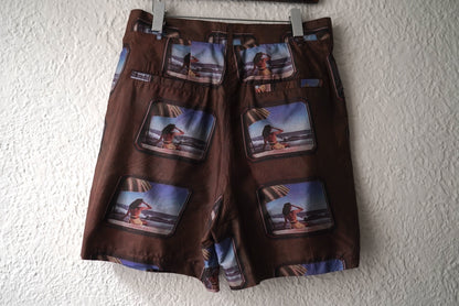 21SS Silk Shorts 総柄シルクショートパンツ ショーツ / BLACKWEIRDOS(ブラックウィドー)