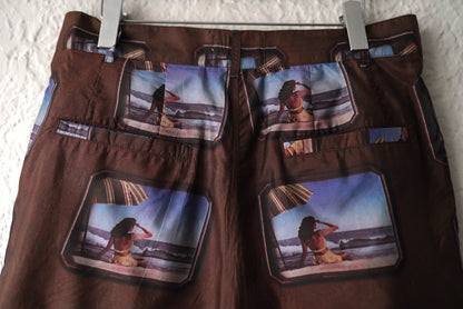 21SS Silk Shorts 総柄シルクショートパンツ ショーツ / BLACKWEIRDOS(ブラックウィドー)
