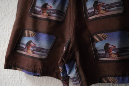 21SS Silk Shorts 総柄シルクショートパンツ ショーツ / BLACKWEIRDOS(ブラックウィドー)