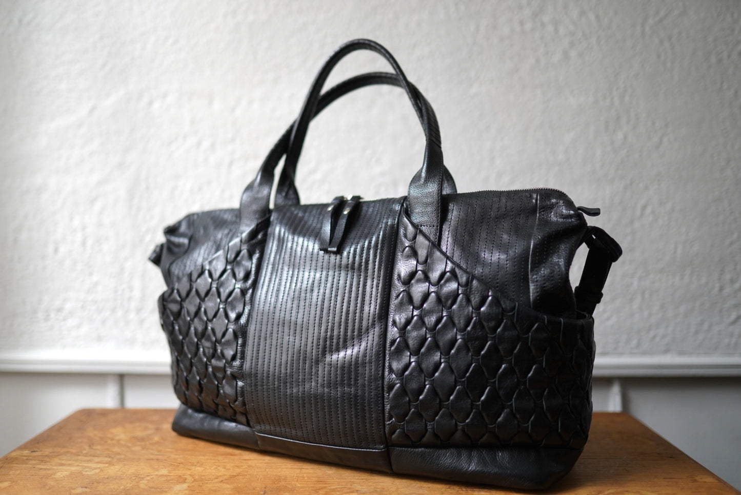 17SS Bird Boston BIG STICH 編み上げレザーボストンバッグ / Cornelian Taurus(コーネリアンタウラス)
