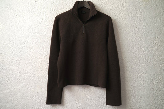 ハーフジップウールニットセーター ブラウン / JIL SADNER(ジルサンダー)