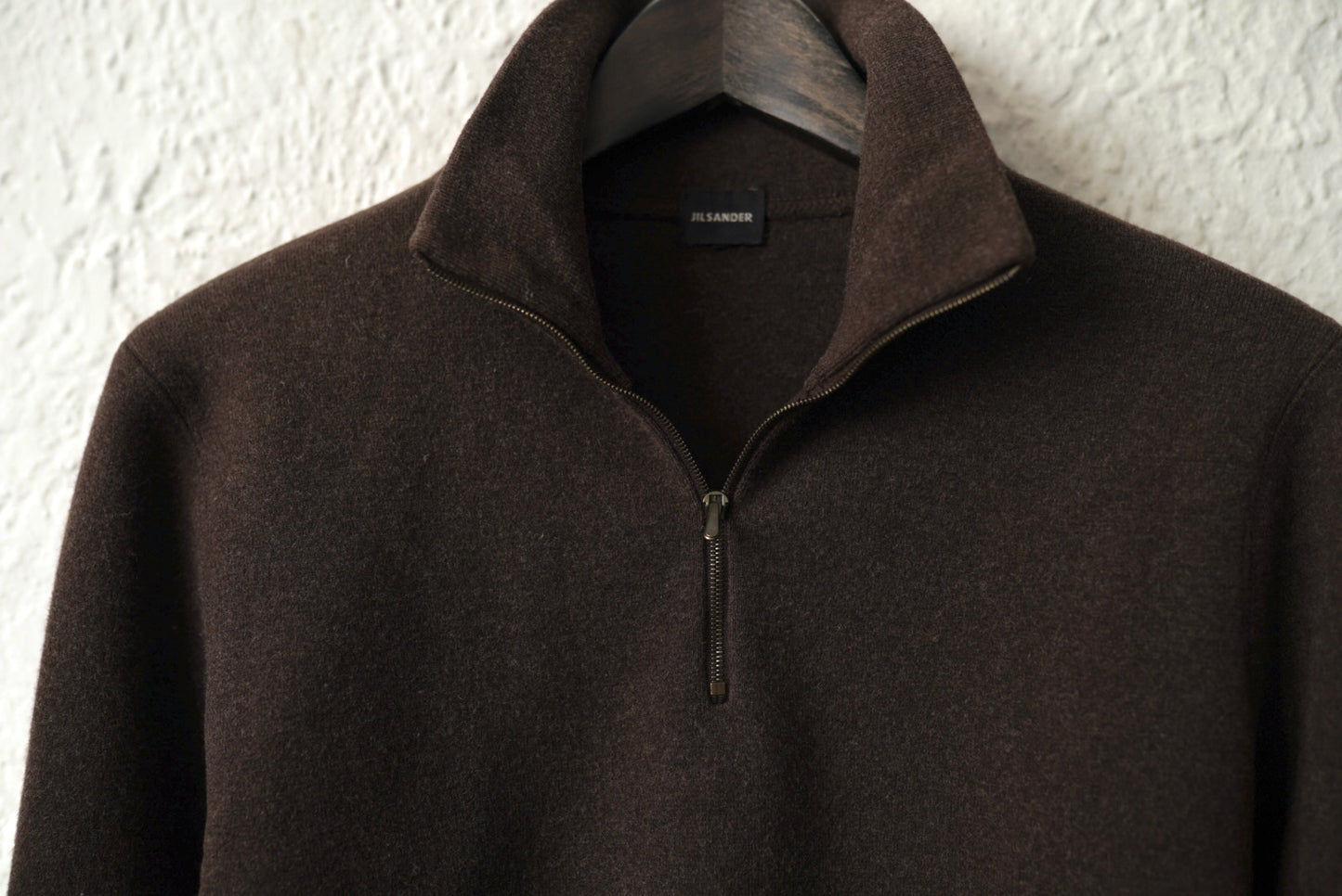 ハーフジップウールニットセーター ブラウン / JIL SADNER(ジルサンダー)