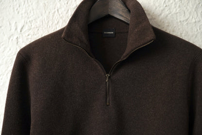ハーフジップウールニットセーター ブラウン / JIL SADNER(ジルサンダー)