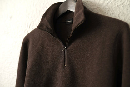 ハーフジップウールニットセーター ブラウン / JIL SADNER(ジルサンダー)
