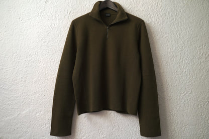 ハーフジップウールニットセーター カーキ / JIL SADNER(ジルサンダー)