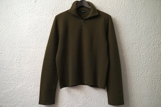 ハーフジップウールニットセーター カーキ / JIL SADNER(ジルサンダー)