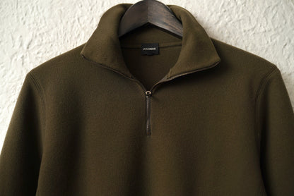 ハーフジップウールニットセーター カーキ / JIL SADNER(ジルサンダー)
