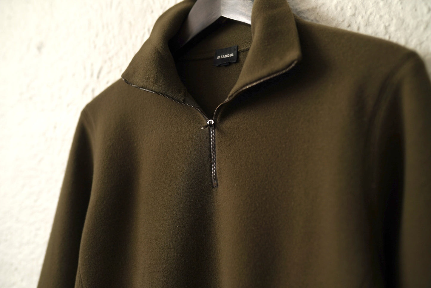 ハーフジップウールニットセーター カーキ / JIL SADNER(ジルサンダー)