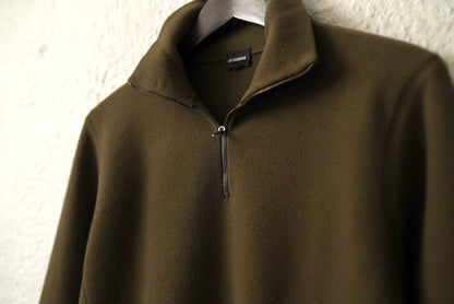 ハーフジップウールニットセーター カーキ / JIL SADNER(ジルサンダー)