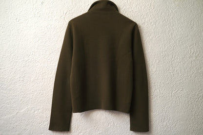 ハーフジップウールニットセーター カーキ / JIL SADNER(ジルサンダー)