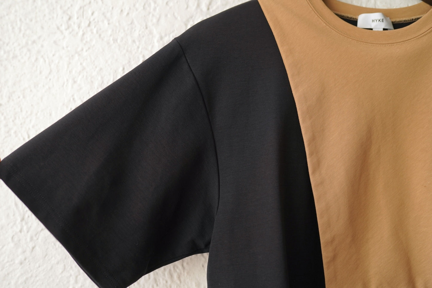 17SS アシンメトリーコンビ半袖Tシャツ / HYKE(ハイク)