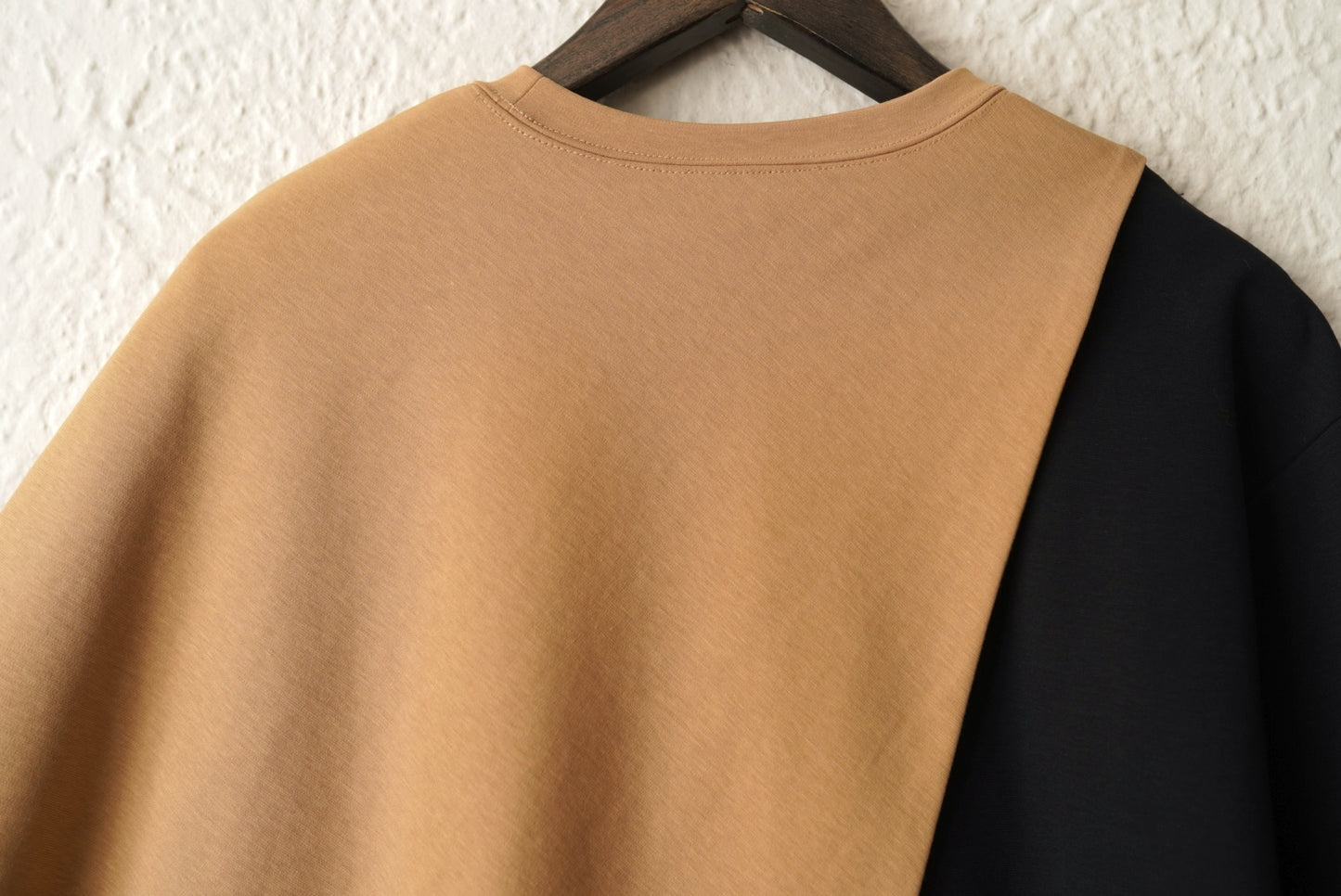 17SS アシンメトリーコンビ半袖Tシャツ / HYKE(ハイク)