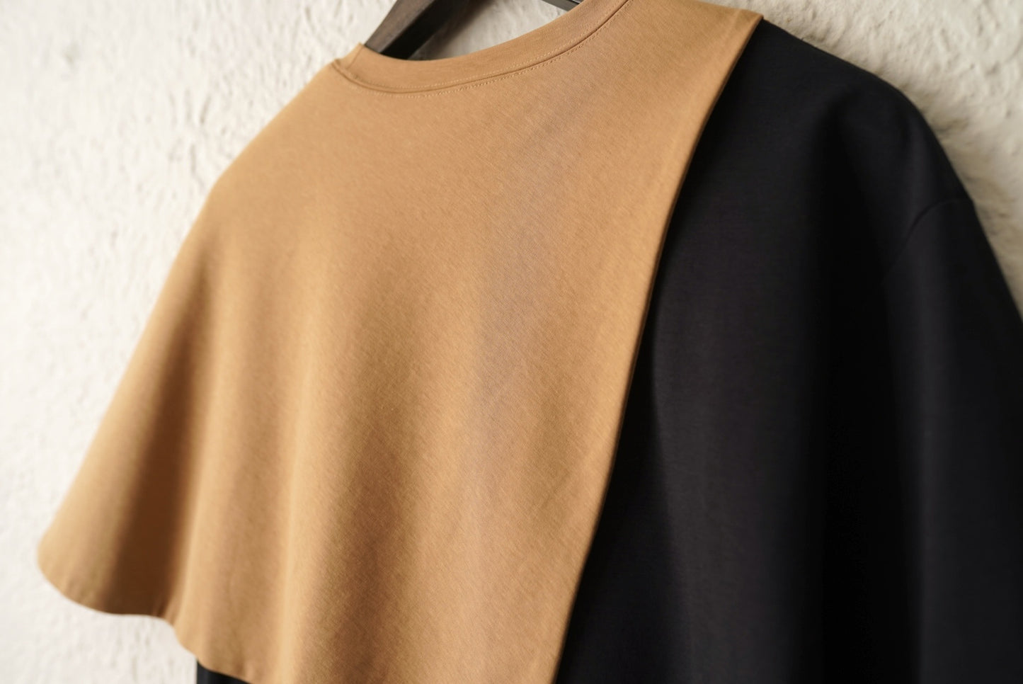 17SS アシンメトリーコンビ半袖Tシャツ / HYKE(ハイク)