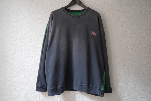 裏毛2TONE BIG SWEAT スカルスウェット グリーン / KAPITAL(キャピタル)