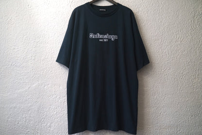 19AW EST.1917 刺繍ロゴオーバーサイズ半袖Tシャツ / BALENCIAGA(バレンシアガ)